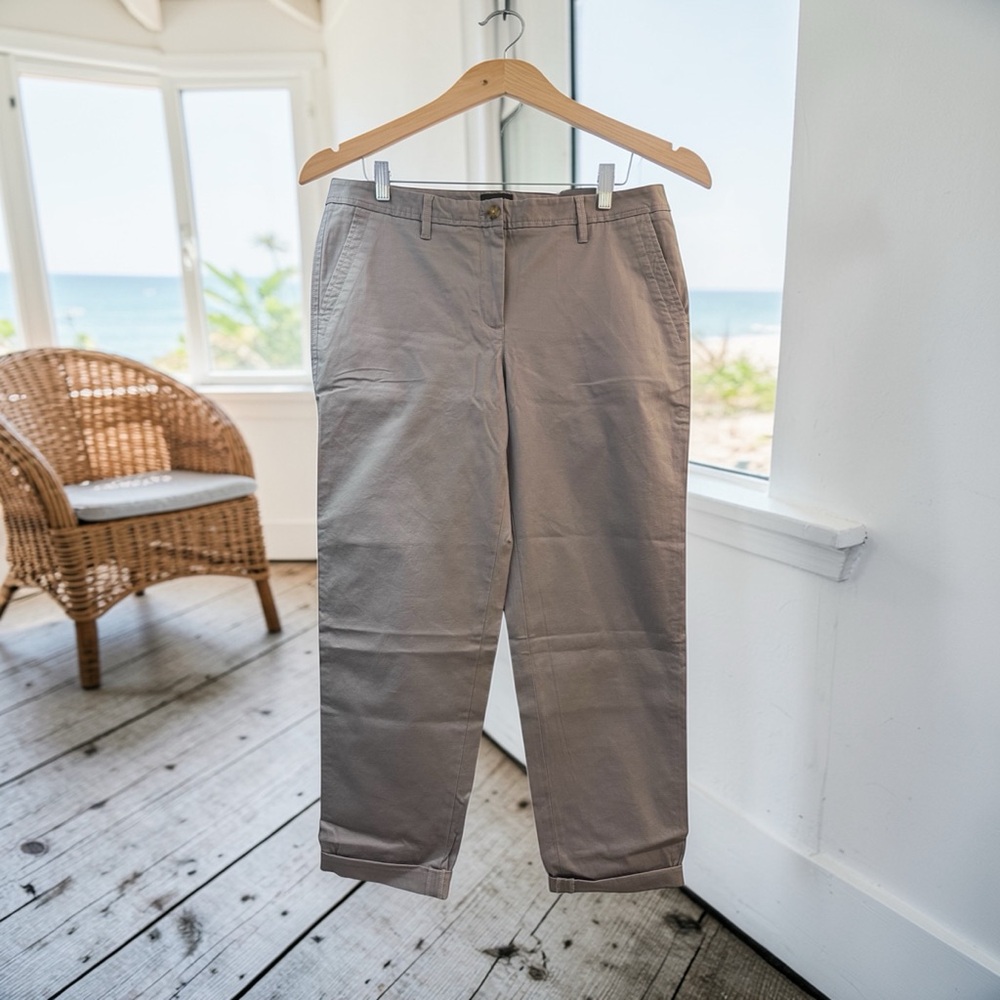 Talbot’s Women’s Relaxed Chino Pants Ankle Length Gray Cotton Blend Sz 8 NWT